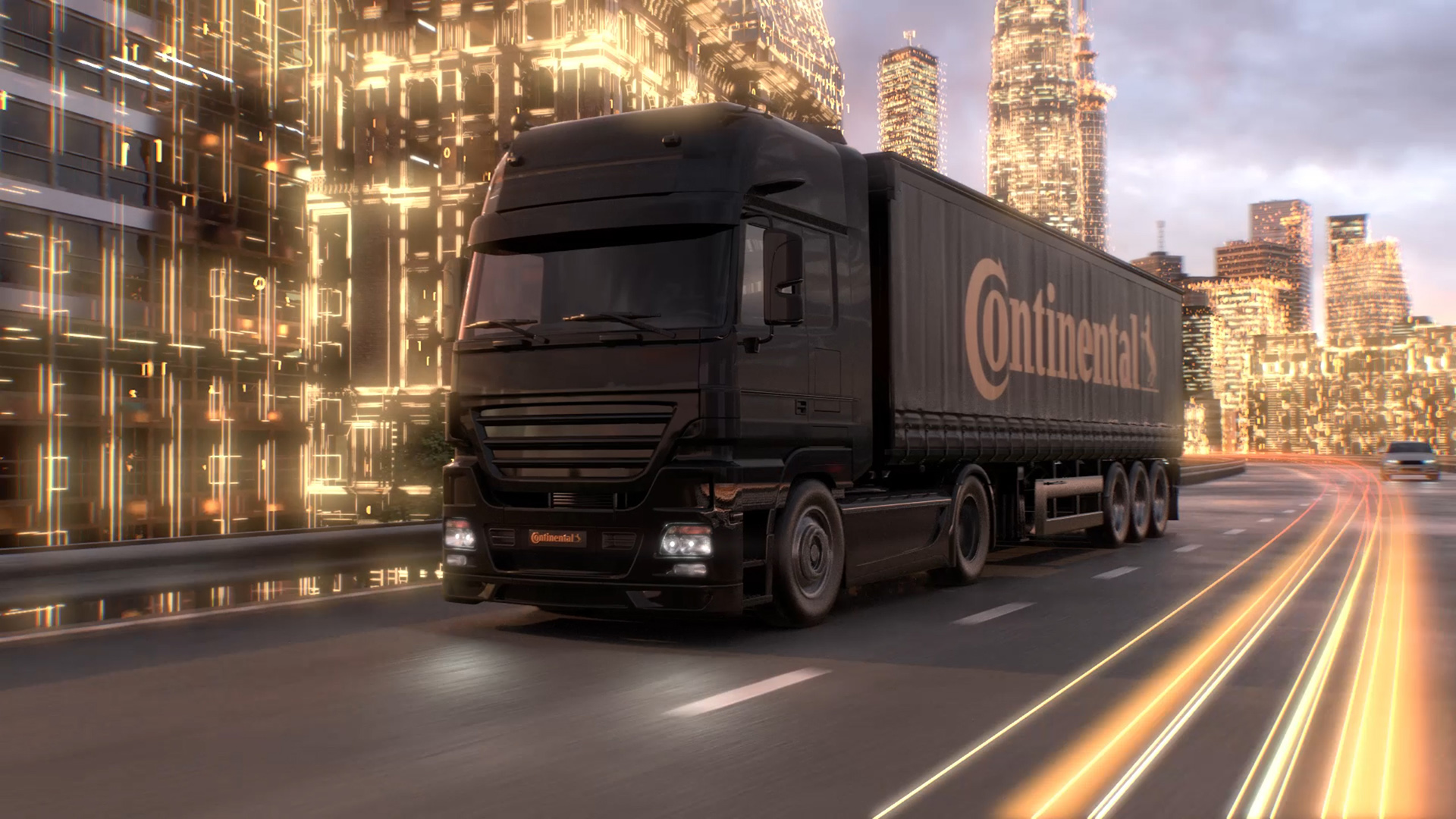 Moderner LKW auf Autobahn.