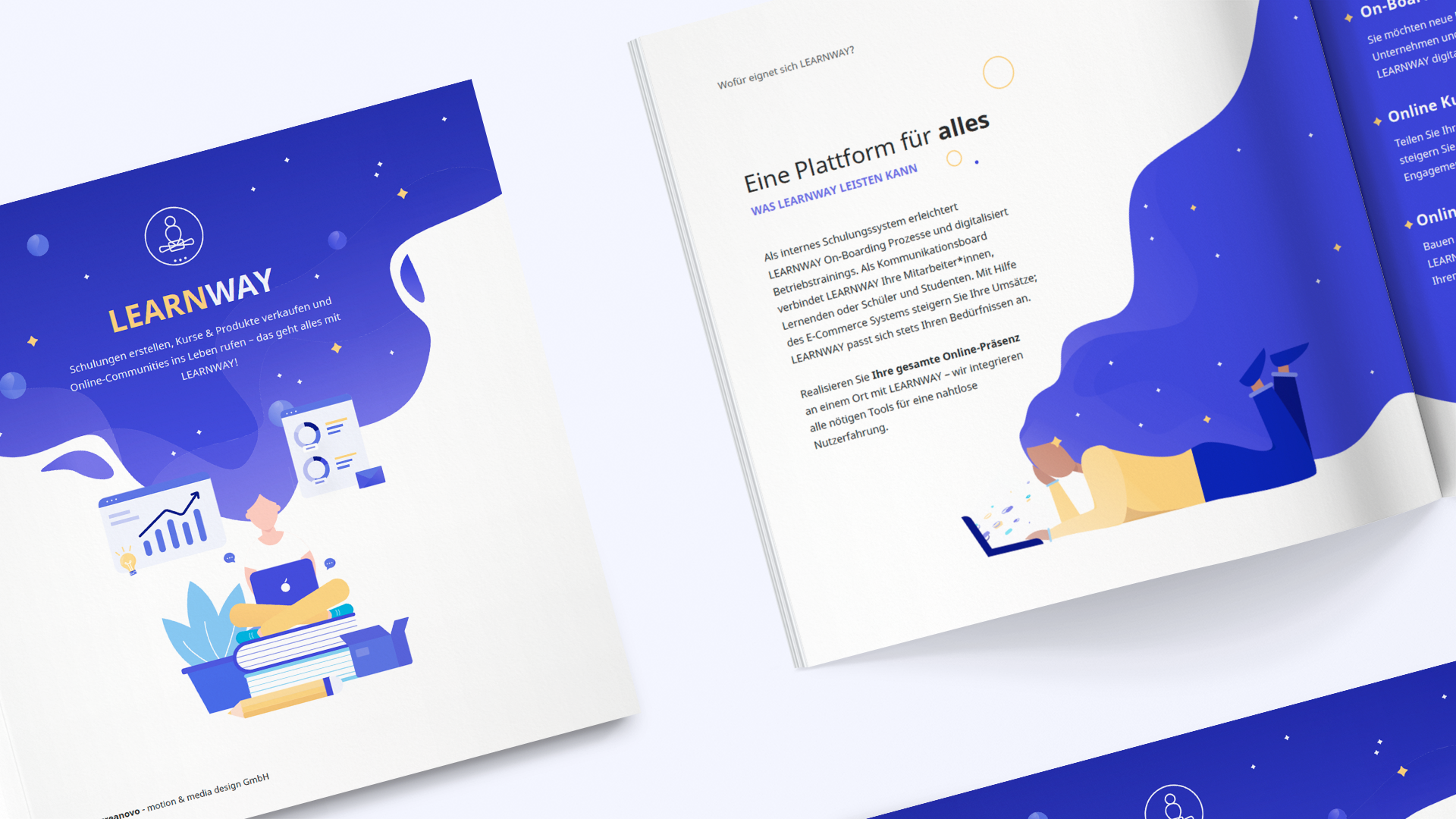 Gedruckte LEARNWAY Broschüre