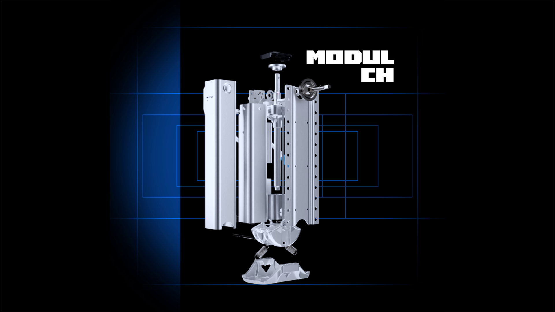 3D-Rendering einer Jost Fahrzeugkomponente, High-End-Visualisierung zeigt präzise Mechanik und Konstruktion