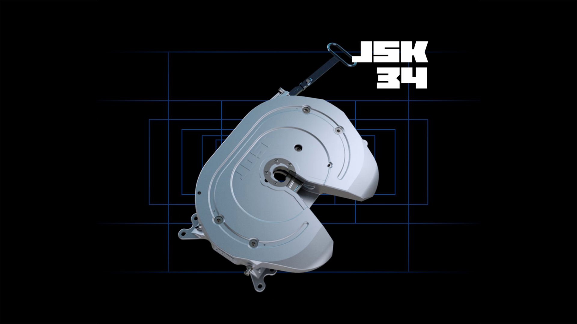 3D-Rendering einer Sattelkupplung von Jost, detaillierte Darstellung der Mechanik